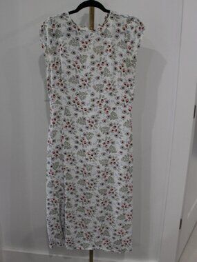Women's Loft White Midi Floral Flutter, Size 4